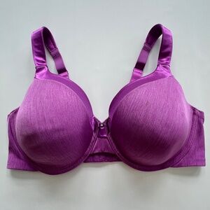 Vanity Fair 76338 Illumination Full Figure Support UW Bra Size 40D Purple